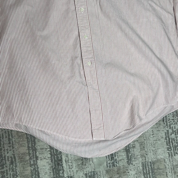 Vintage USA Brooks Brothers Shirt Men Red Stripe Long Sleeve Supima Cotton 17 34 - Picture 3 of 7